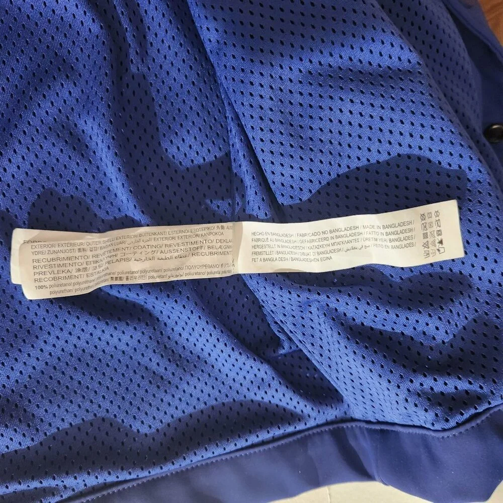 Zara Mens Blue Graphic Lightweight Jacket With Snap Buttons & Face Design